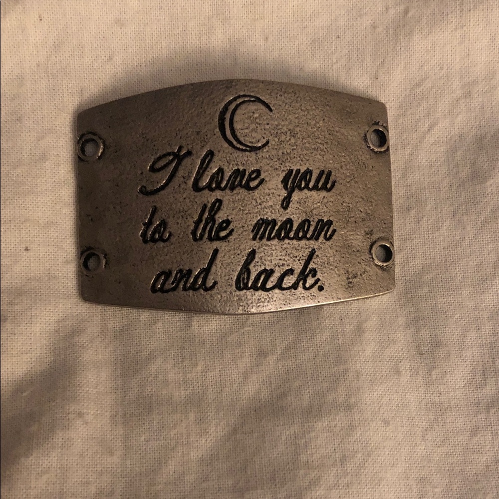 I Love You to the Moon and Back Silver Lenny and Eva sentiment plate